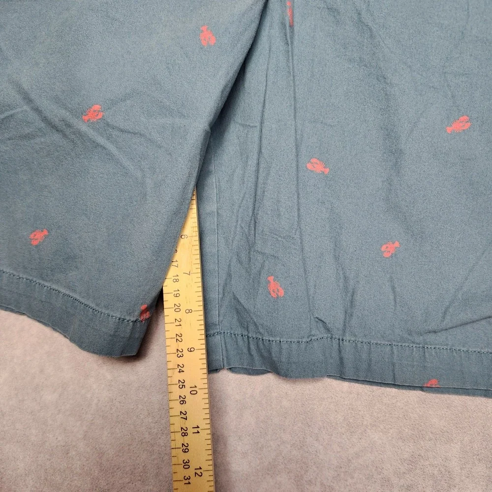 Magellan Outdoors Mens 38 Blue Lobster Print All Over Chino Shorts Casual Summer